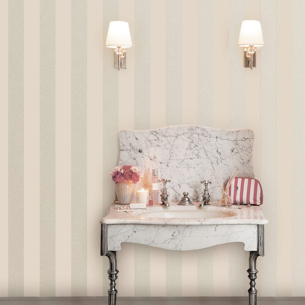 laura ashley lille pearlescent stripe linen wallpaper