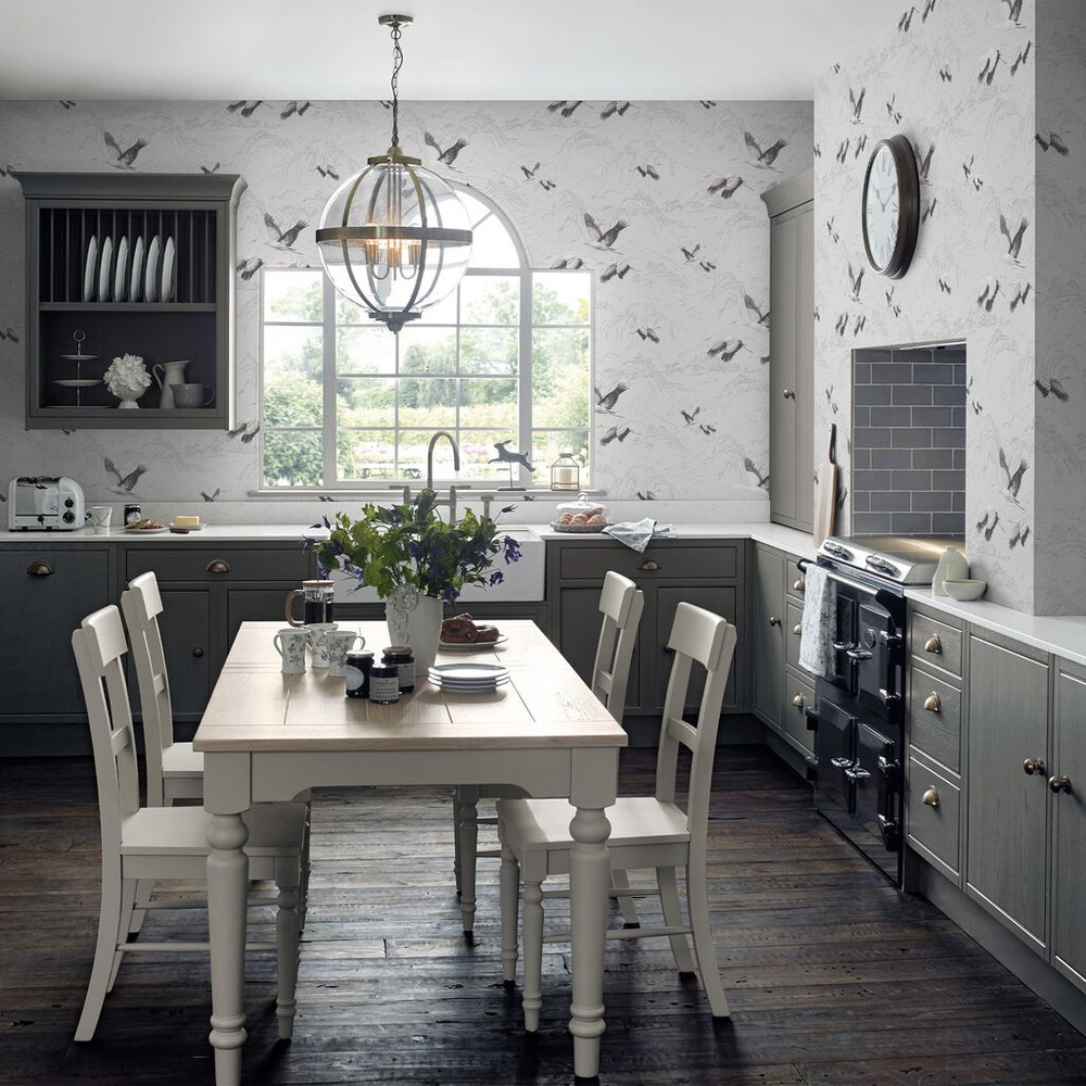 laura ashley animalia silver wallpaper