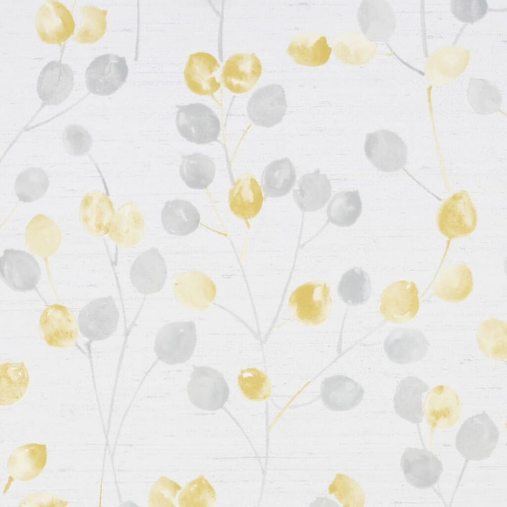 honesty grey & ochre wallpaper