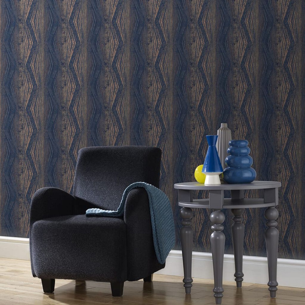 vermeil stripe blue wallpaper