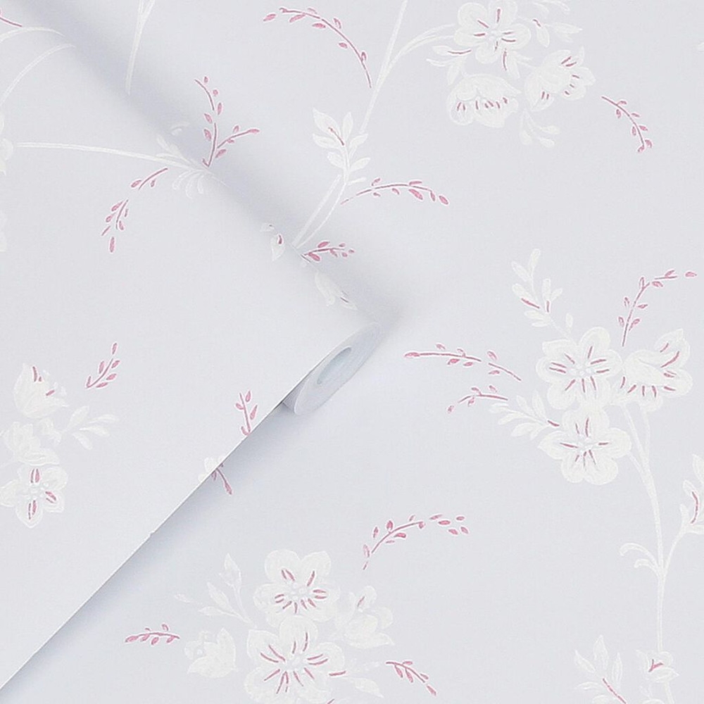 laura ashley eva floral sugared grey wallpaper