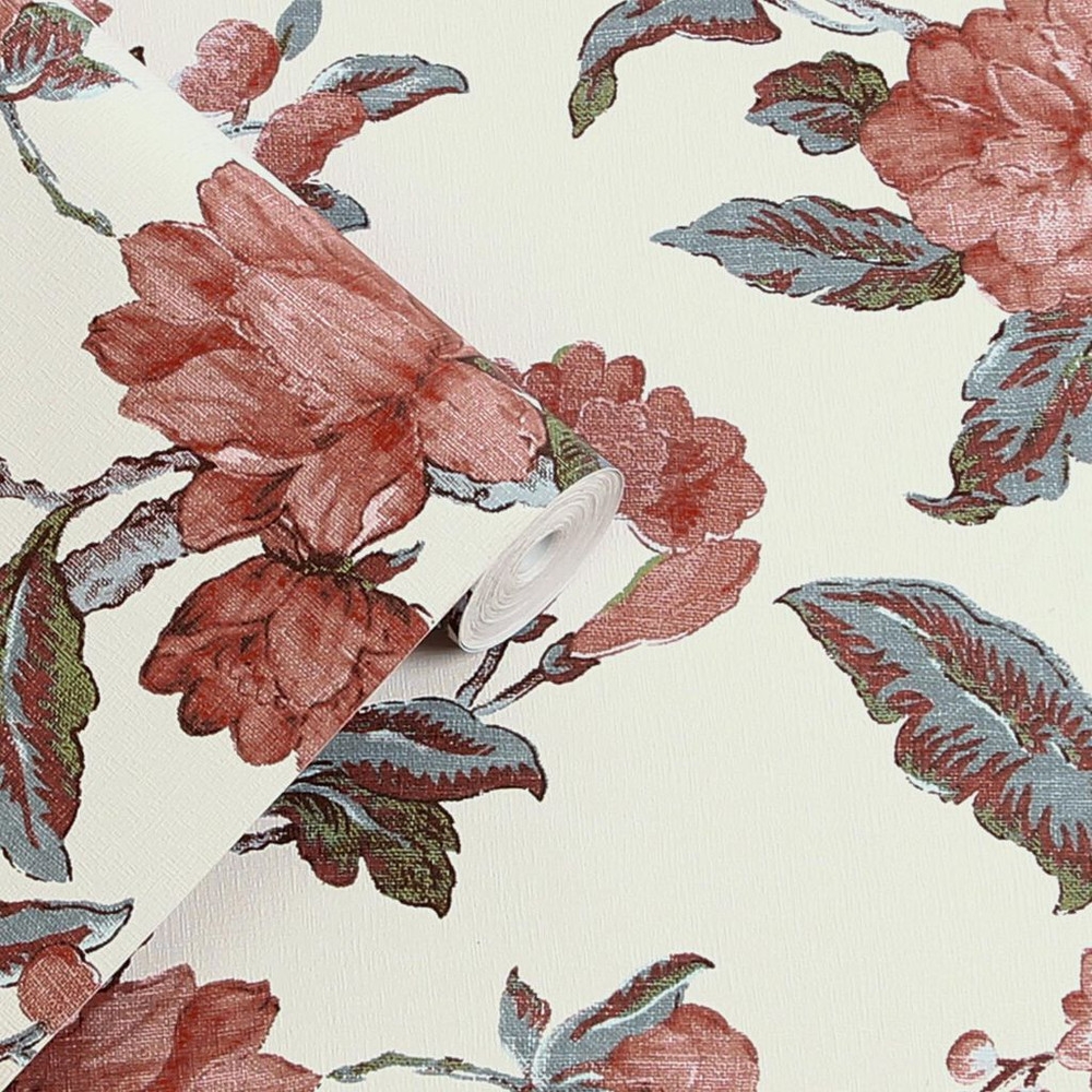 laura ashley minera crimson red wallpaper