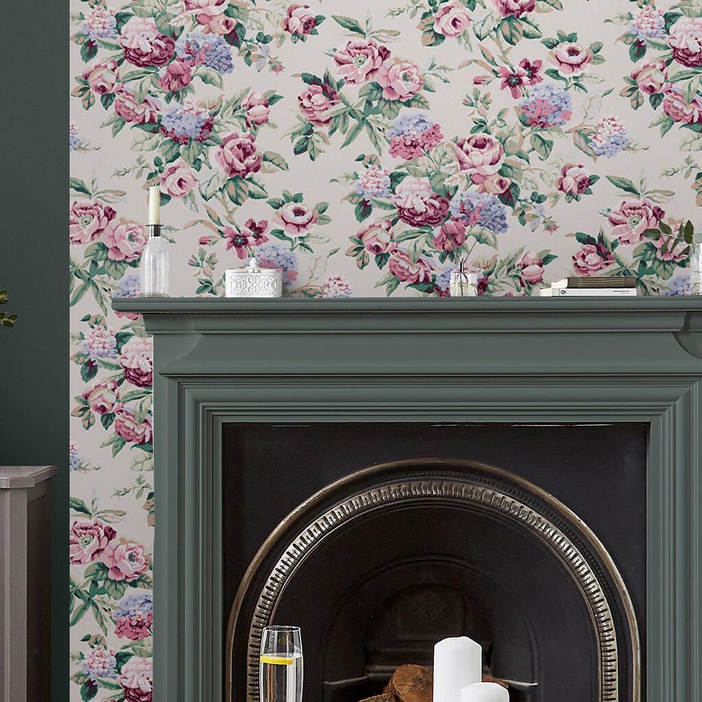 laura ashley pembrey hazelnut wallpaper