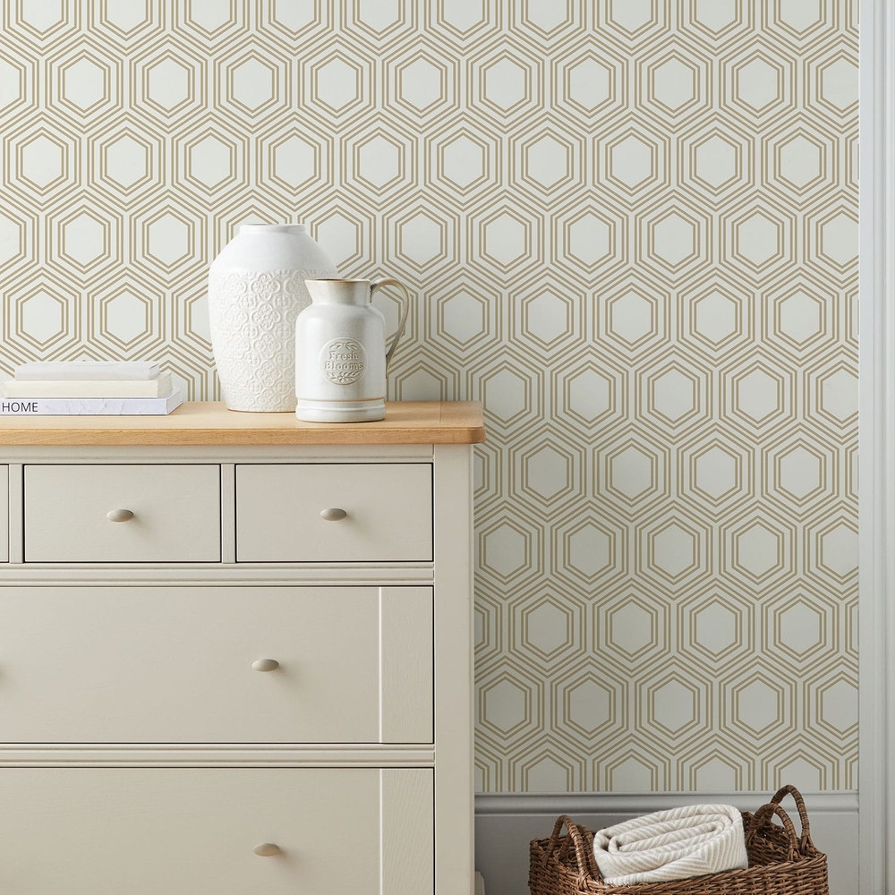 Next Honeycomb Geo Neutral Wallpaper