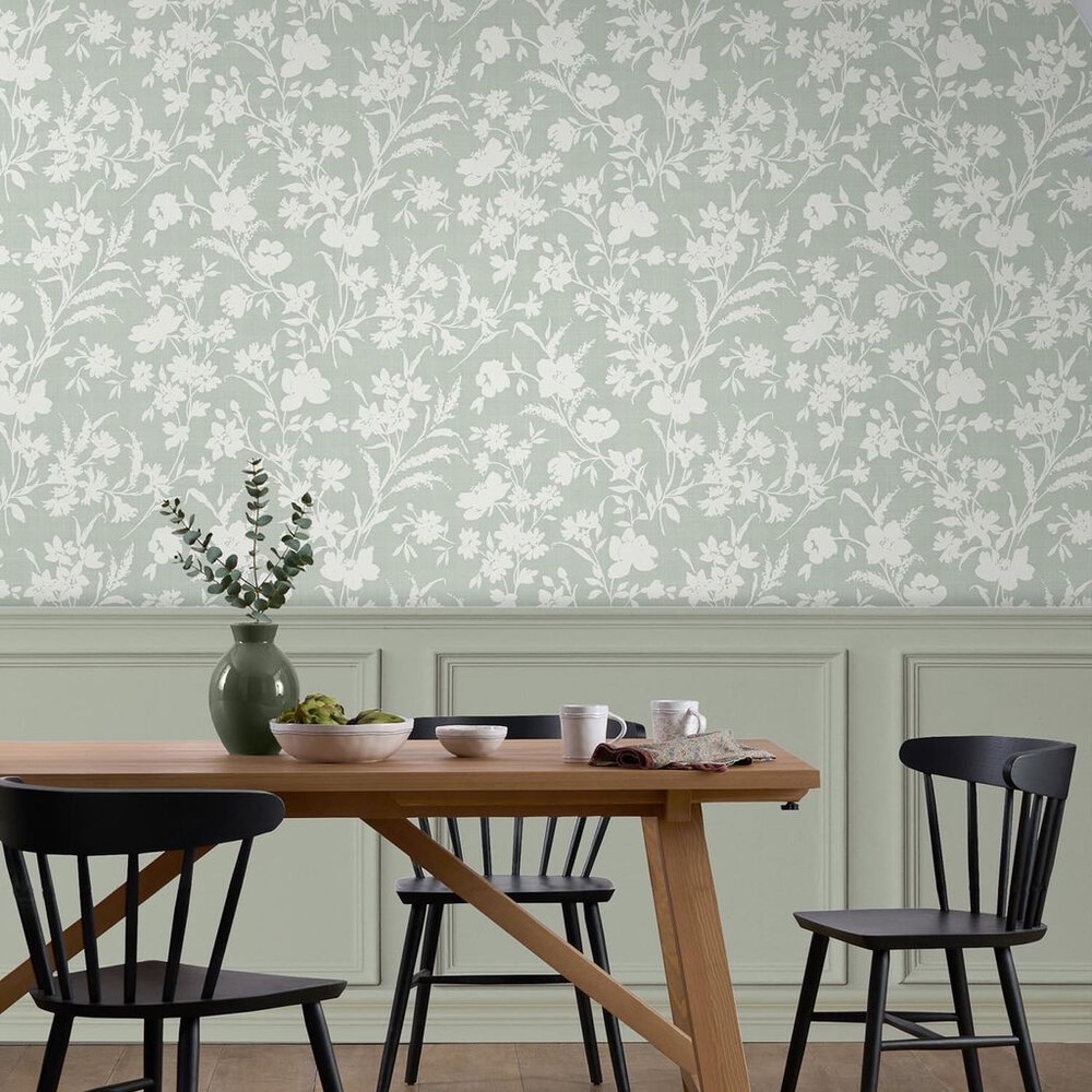 Laura Ashley Rye Sage Green Wallpaper