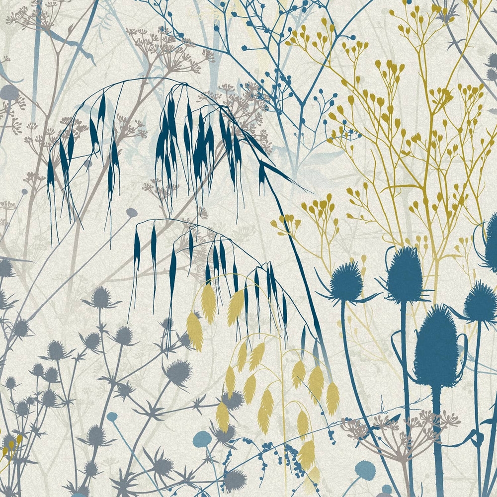 Summer Border Blue Wallpaper by Clarissa Hulse