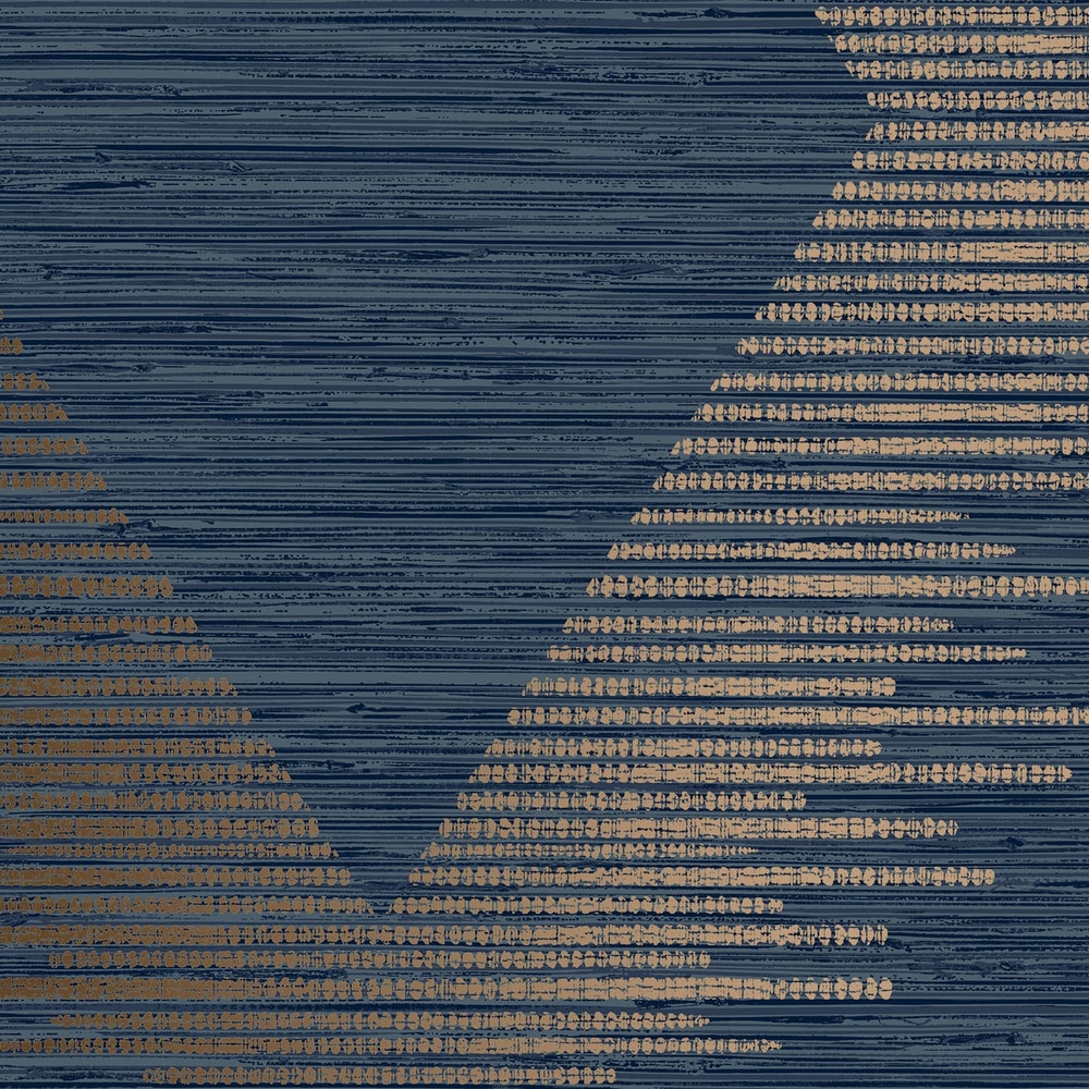 Serenity Geo Navy And Copper Wallpaper