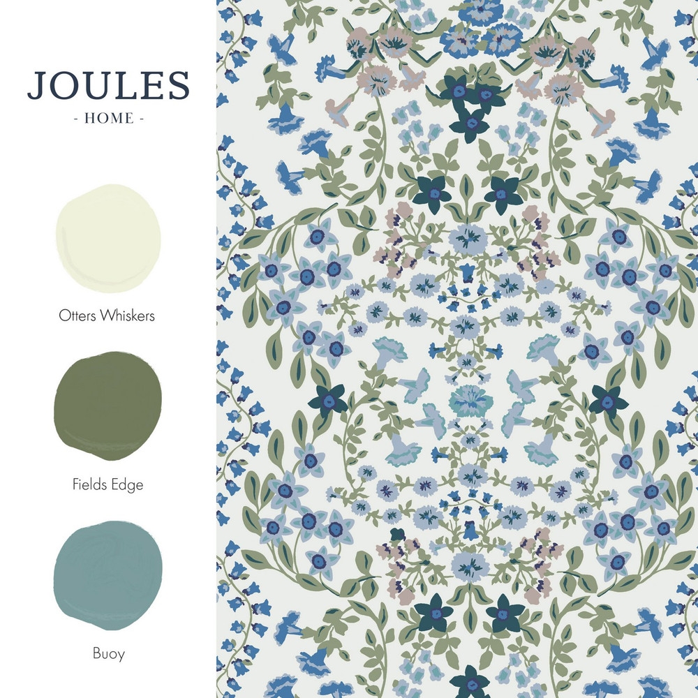 Joules Symmetrical Trellis Ditsy Creme Wallpaper - 120883_FLATLAY_SYMMETRICAL TRELLIS DITSY CREME_01.jpg