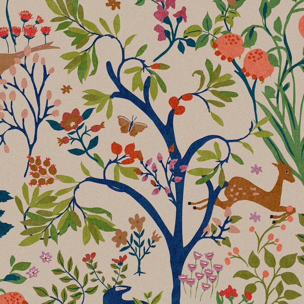 Joules Enchanted Woodland Antique Creme Wallpaper - 120871_TILE_01.jpg