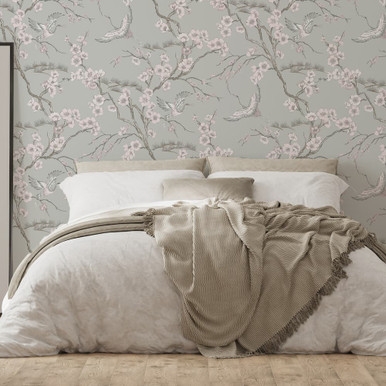 Transform Peel and Stick Heron Gray Self-Adhesive Wallpaper