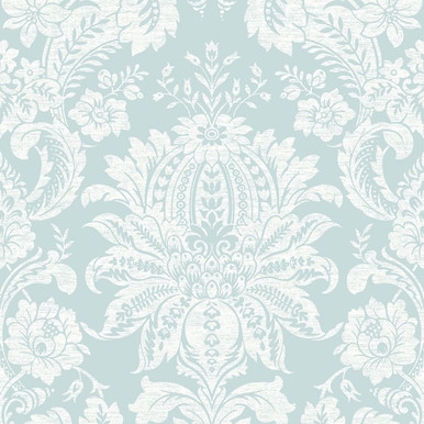 Transform Peel and Stick Damask Duck Egg Self-Adhesive Wallpaper