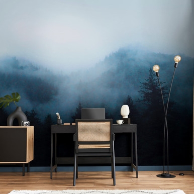 Misty Landscape Navy Bespoke Mural