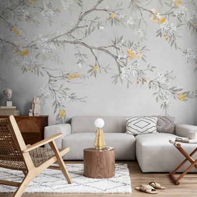 Blossom Trail Yellow Bespoke Mural