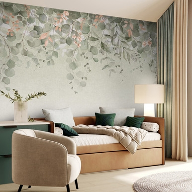 Botanical Cascade Sage Bespoke Mural