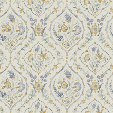 Laura Ashley Foscot Damask Pale Ochre Yellow Wallpaper