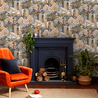 Vacay Ochre Wallpaper