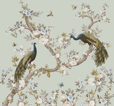 Laura Ashley Belvedere Duck Egg Blue Bespoke Mural