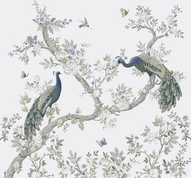 Laura Ashley Belvedere Midnight White Bespoke Mural