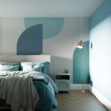 Curve and Arch Geo Teal Bespoke Mural