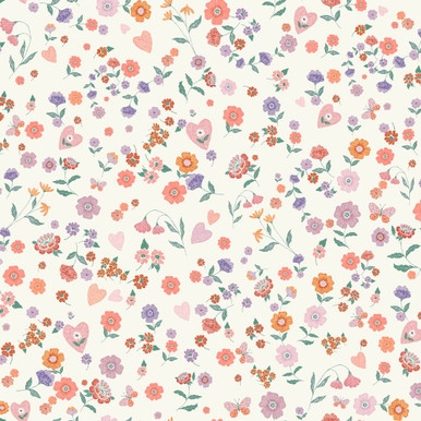 Next Woodland Ditsy Lavender and Peach Wallpaper