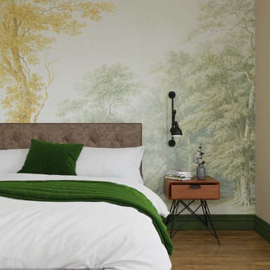 Stately Woodland Green Bespoke Mural