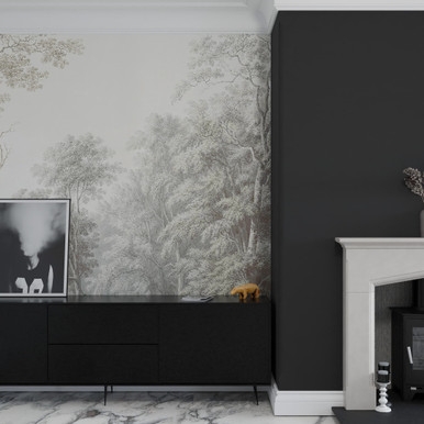 Stately Woodland Neutral Bespoke Mural