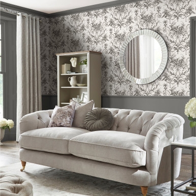 Laura Ashley Tuileries Charcoal Grey Wallpaper