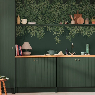 Willow Bough Deep Green Bespoke Mural