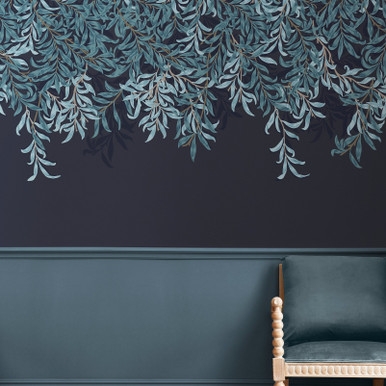 Willow Bough Navy Bespoke Mural