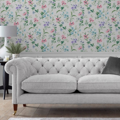 Laura Ashley Poppy Meadow Pale Violet Wallpaper