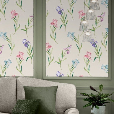 Laura Ashley Hawling Irises Soft Natural Wallpaper