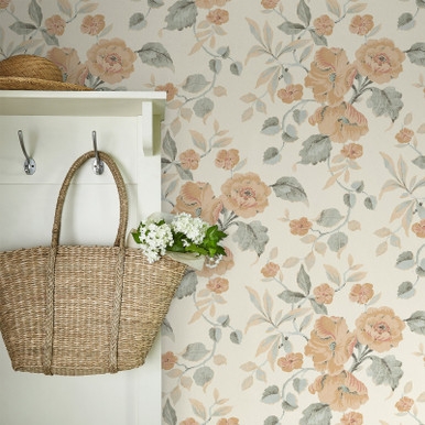 Laura Ashley Alyworth Trail Apricot Wallpaper