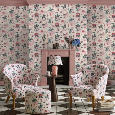 Cath Kidston Cowgirls Pink Wallpaper