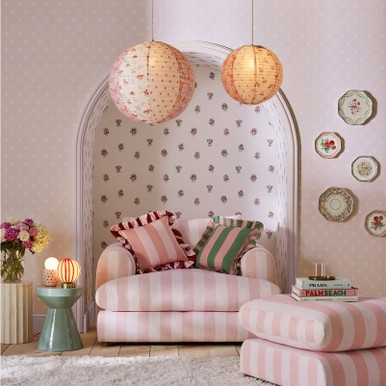 Cath Kidston Button Spot Pink Wallpaper