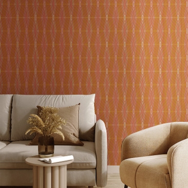 Nicole Miller Hard Edge Ogee Peel & Stick Clay Wallpaper