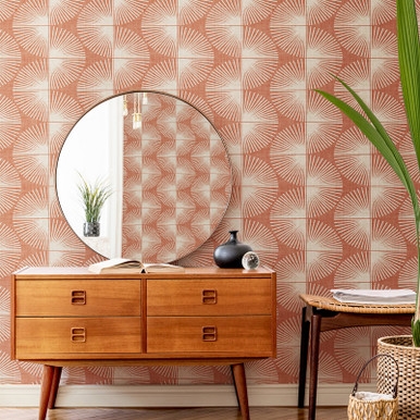 Nicole Miller Kendall Geo Peel & Stick Clay Wallpaper