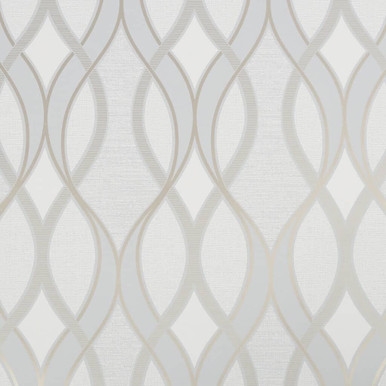 Ribbon Geo Grey & Rose Gold Wallpaper