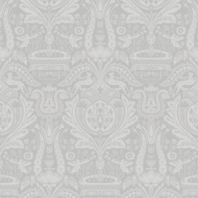 Heraldic Damask Slate Gray Wallpaper