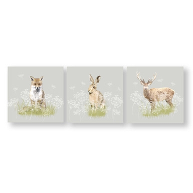 Woodland Animals Canvas Wall Art