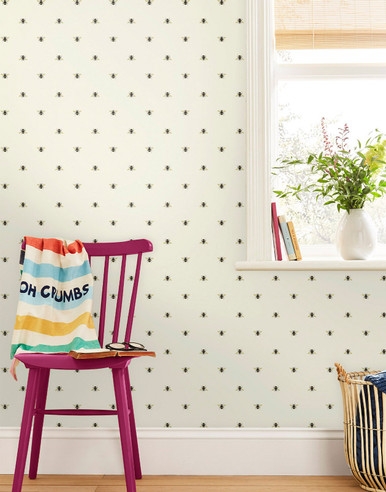 Joules Botanical Bee Crème Wallpaper