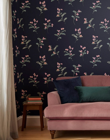 Joules Swanton Floral Midnight Navy Wallpaper