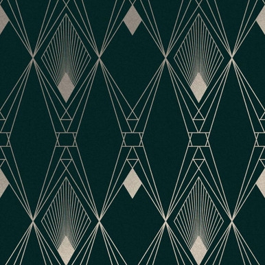 Next Deco Geometric Teal Wallpaper