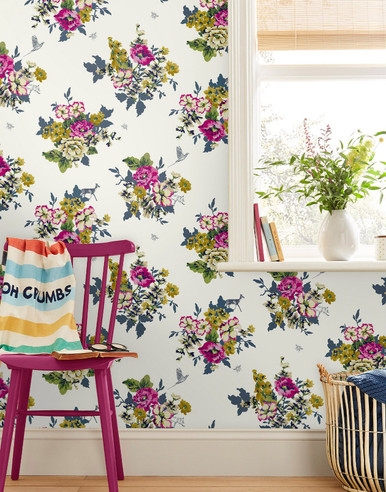 Joules Floral Crème Wallpaper