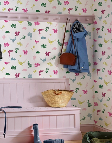 Joules Etched Woodland Crème Multi Wallpaper