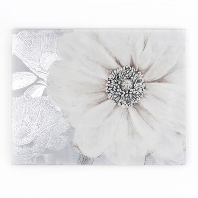 Gray Bloom Printed Canvas Wall Art