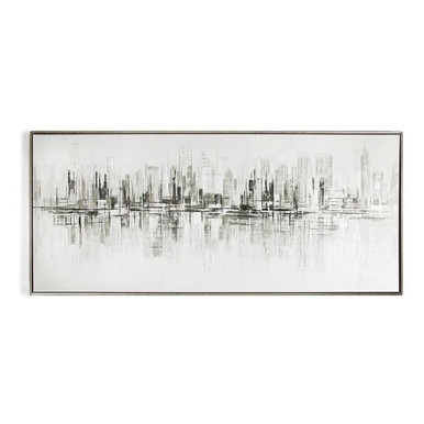 New York Reflections Handpainted Framed Canvas Wall Art