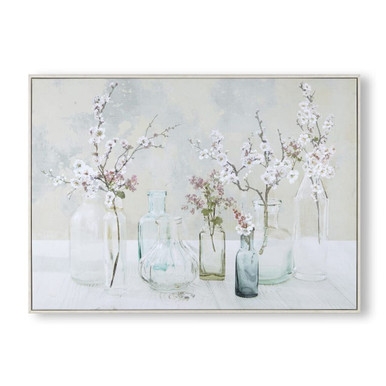 Apple Blossom Bottles Framed Canvas