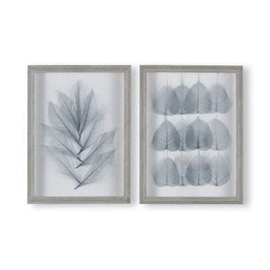 Delicate Leaves Duo Framed Art