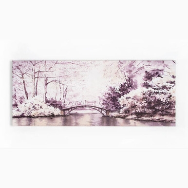 Watercolour Forest Bridge Printed Canvas Wall Art