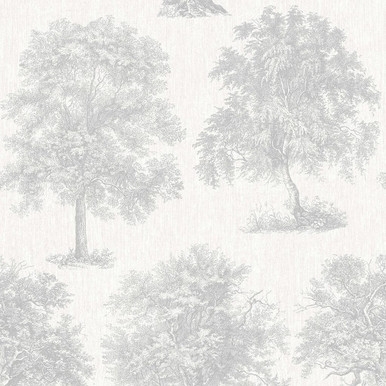 Enchanted Tree Silver Wallpaper